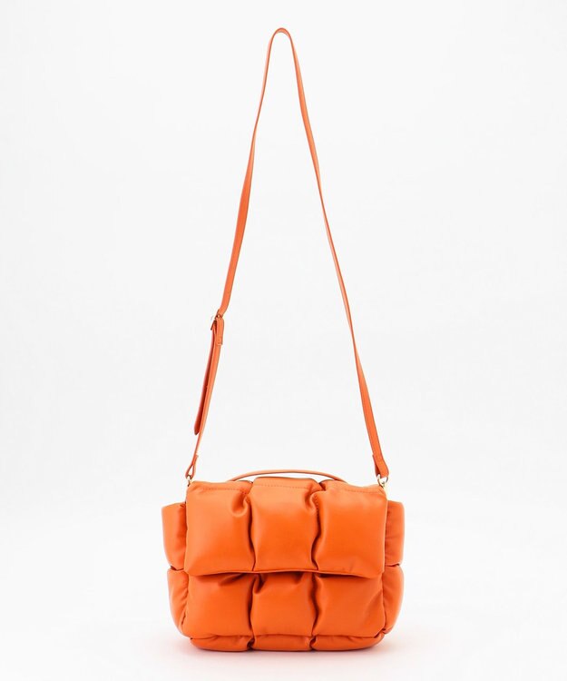自由区 【カタログ掲載】パディングPU2WAYクラッチ バッグ オレンジ