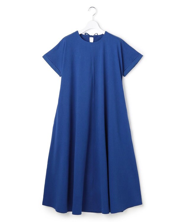 J.PRESS YORK STREET 【WOMEN】キャップスリーブAラインワンピース ブルー系