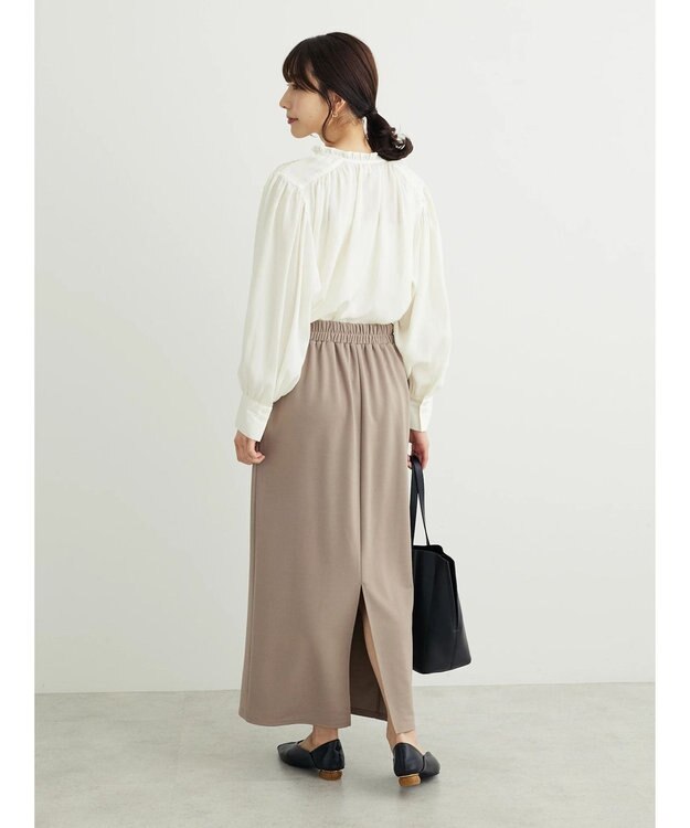 Green Parks らくスレＩラインスカート Gray Beige