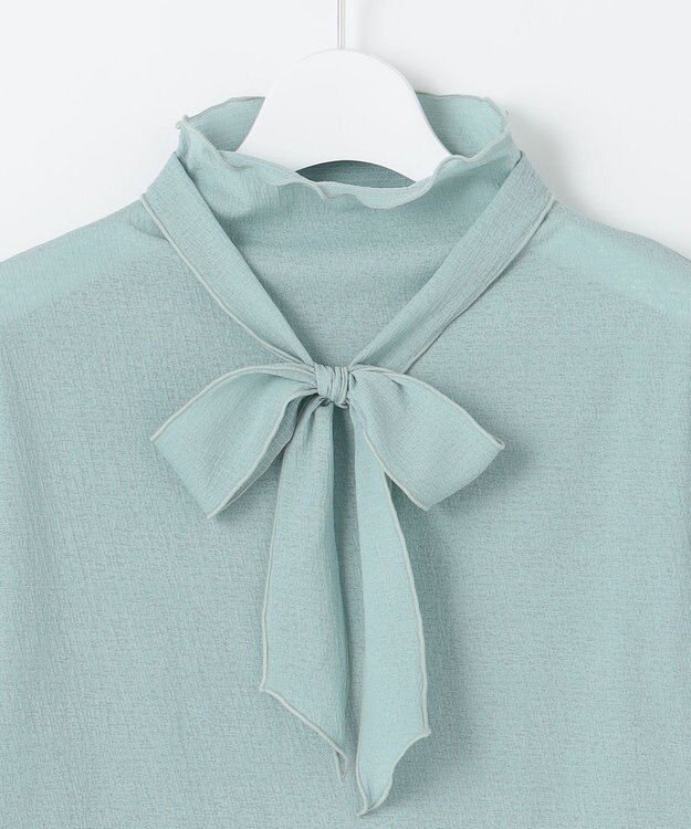 Feroux 【2WAY・洗える】リボンタイシアータートル カットソー ライトグリーン系