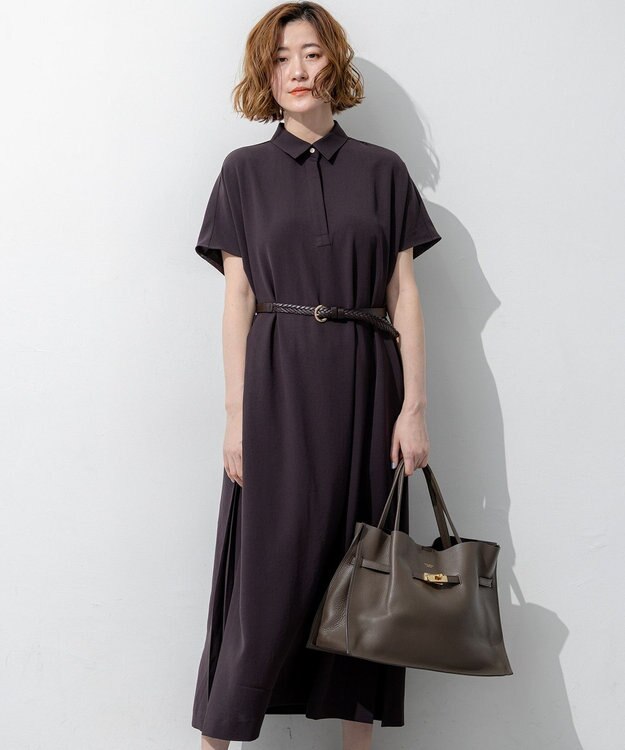 23区 【先行予約】ドライ2WAYツイル ワンピース ダークブラウン系
