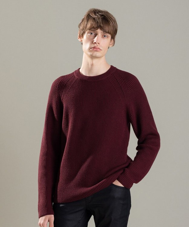JOSEPH HOMME リッジメリノ　クルーネック ワイン系
