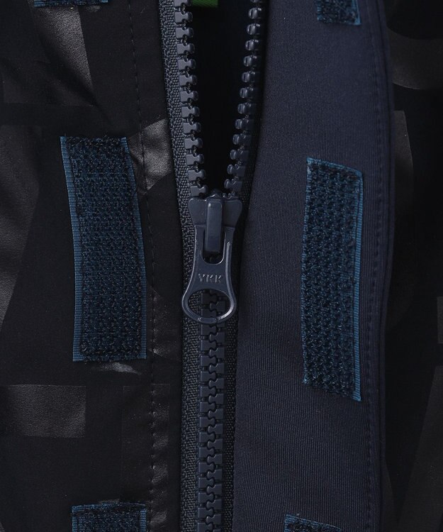 PW CIRCULUS 【MEN】【撥水/防風/ストレッチ】ロゴプリント ジップアップ フーデッド ブルゾン ネイビー系