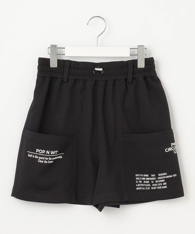 PW CIRCULUS 【WOMEN】ワッフルショーツ ゴルフウェア レディース ブラック系