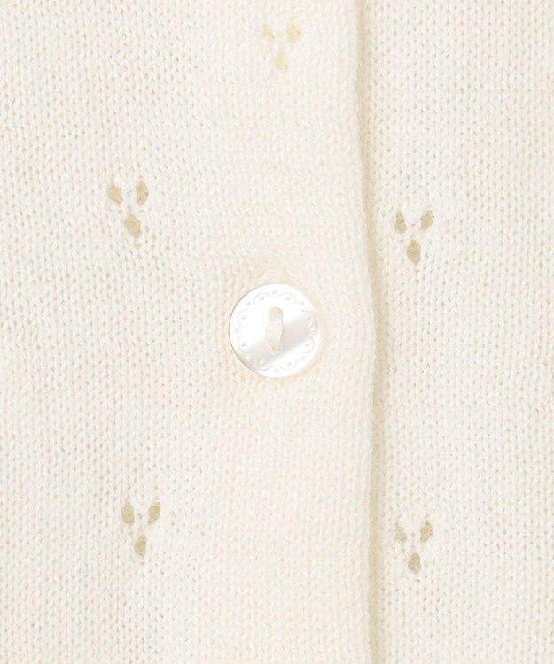 ANY KIDS アイレット ニット カーディガン オフホワイト