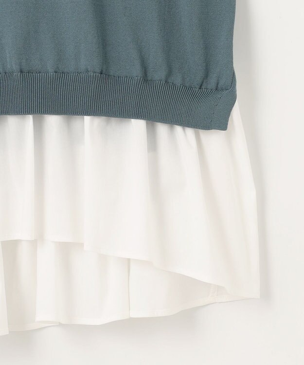 組曲 ストレッチクリアドッキング ニットプルオーバー チャコールブルー系