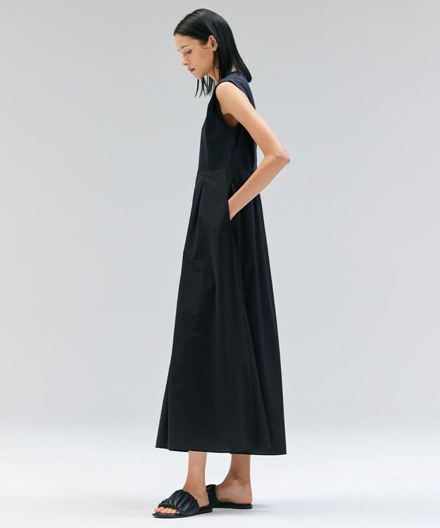 BEIGE， 【洗える/セットアップ対応】SPIGA / ジャージーコンビフレアワンピース Black