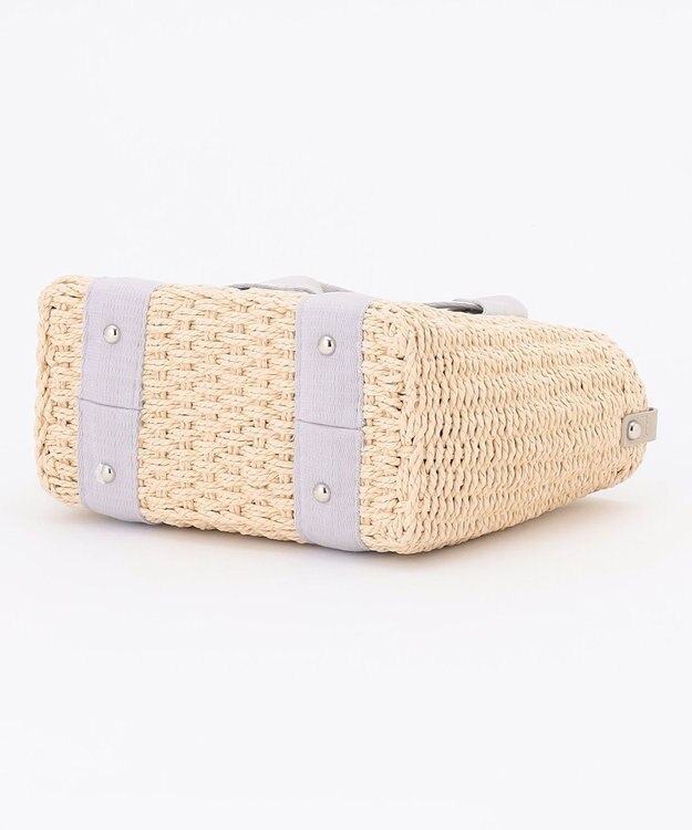 LA BAGAGERIE 【MONICA】リボンハンドル2WAYかごバッグ ライトグレー