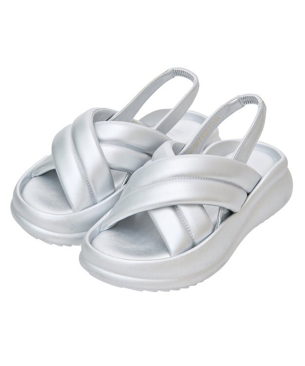 Green Parks ＲＵＰＩＳ．　パフクロスサンダル Silver