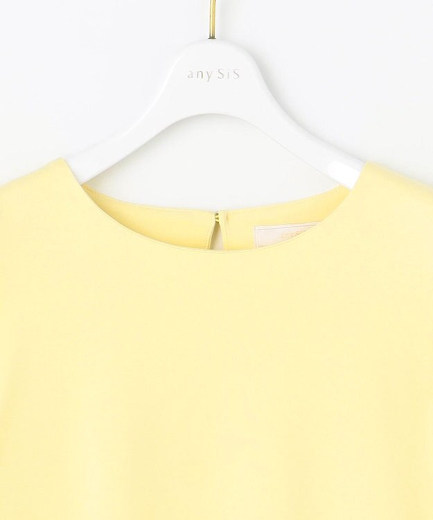 ANY SIS S 【撥水・汗ジミ防止・UVケア・洗える】スーピマスムース 袖タック Tシャツ イエロー
