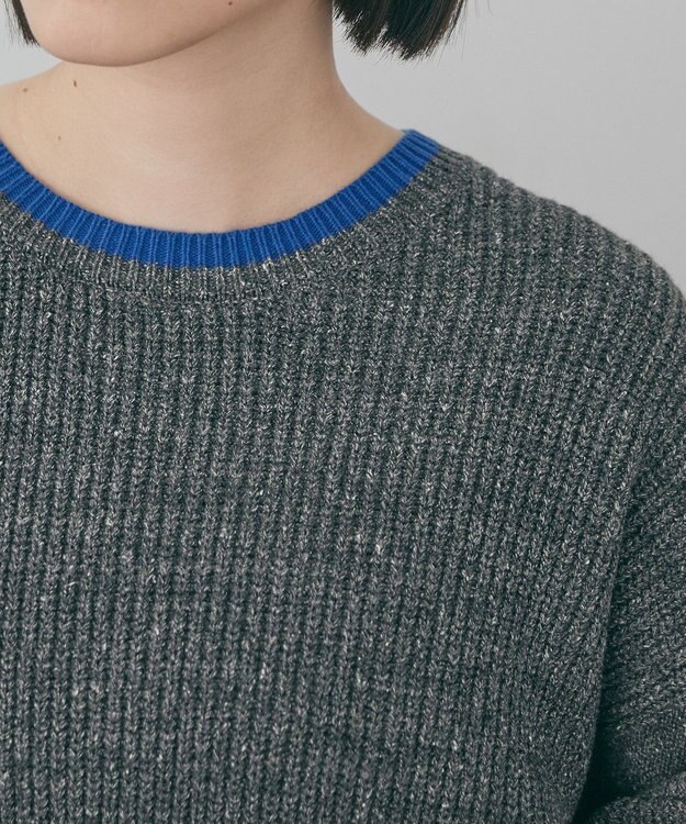 AMERICAN HOLIC 【WEB限定】配色ラインニットプルオーバー Light Gray Mixture