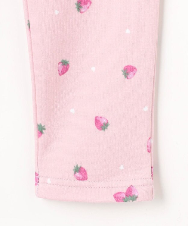 ANY KIDS 7days 裏シャギー 総柄ガーリーパンツ ピンクベージュ×イチゴ