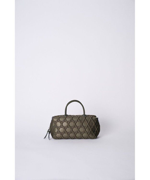 MIYABIYA 【撥水加工】篭目大柄エンボスボンディングミニボストン カーキ