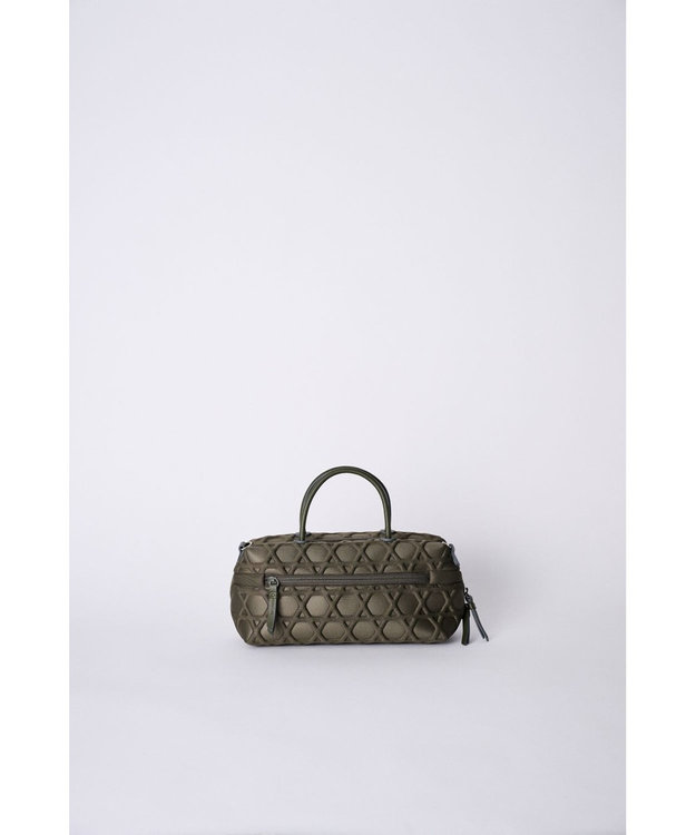 MIYABIYA 【撥水加工】篭目大柄エンボスボンディングミニボストン カーキ