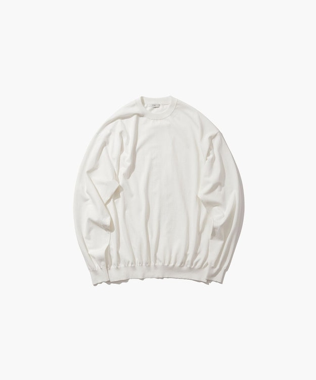 ATON FRESCA KNIT | クルーネックセーター - UNISEX WHITE