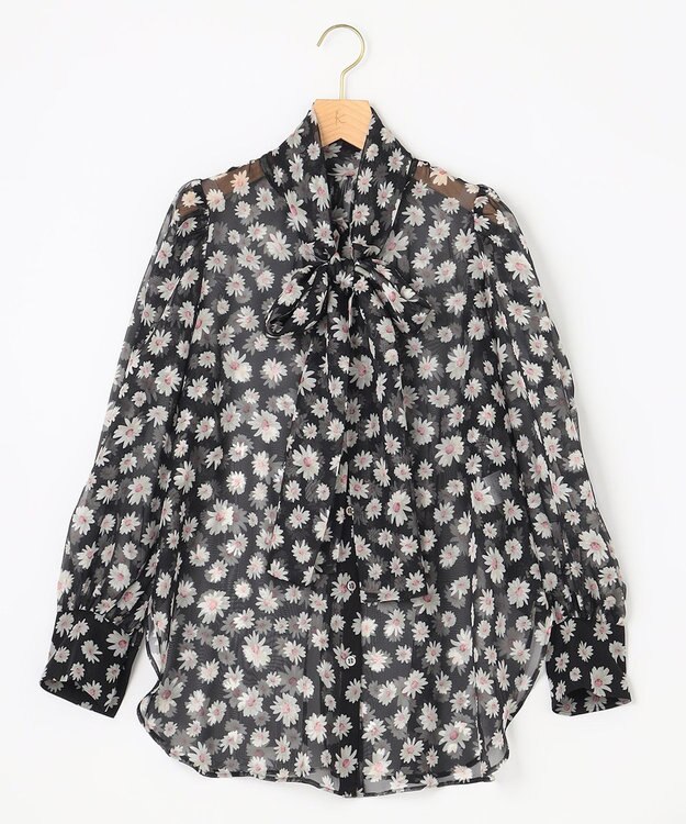 組曲 S 【組曲×setsuko sagittaire】シフォンプリント2WAYブラウス ブラック系6