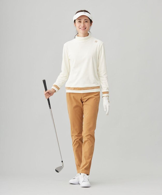 23区GOLF 【WOMEN】ベロア モックネック ホワイト系
