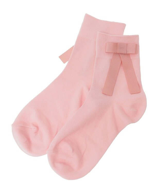 Maison de FLEUR グログランリボンソックス Pink