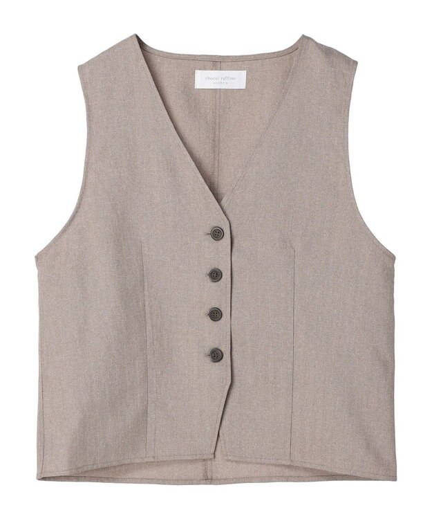 Green Parks ヘリンボーンベスト Brown