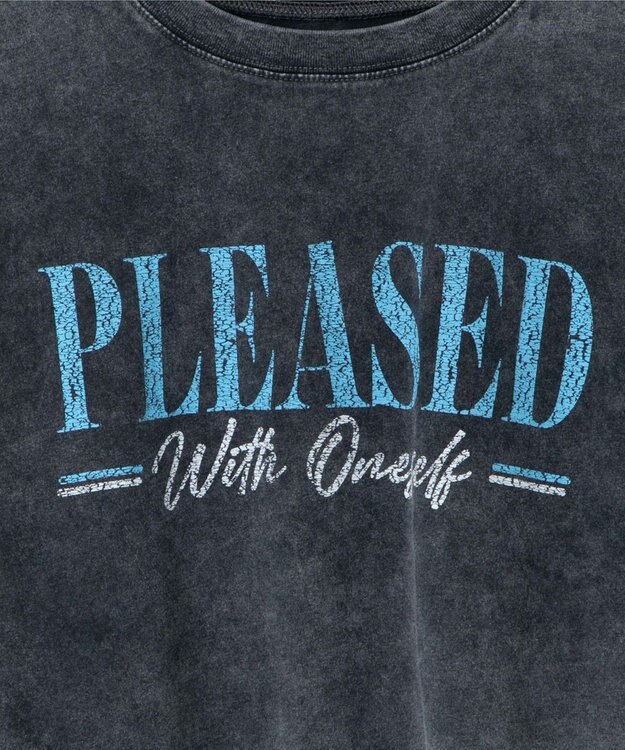 WEGO 【洗える】ヴィンテージウォッシュロールアップショートTシャツ 柄1