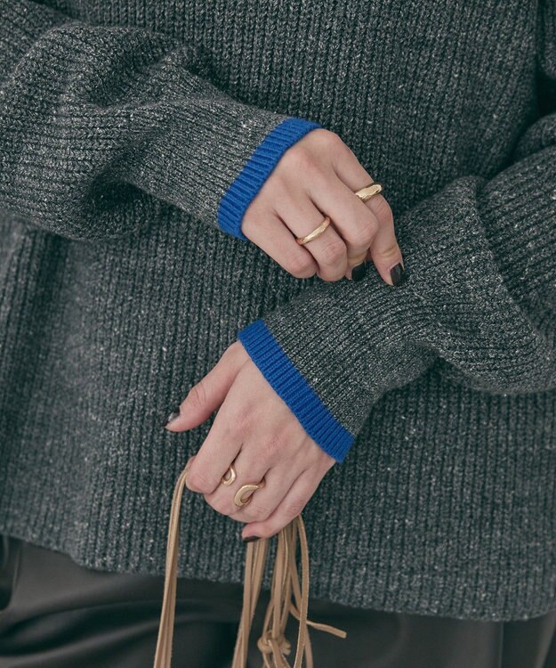 AMERICAN HOLIC 【WEB限定】配色ラインニットプルオーバー Light Gray Mixture