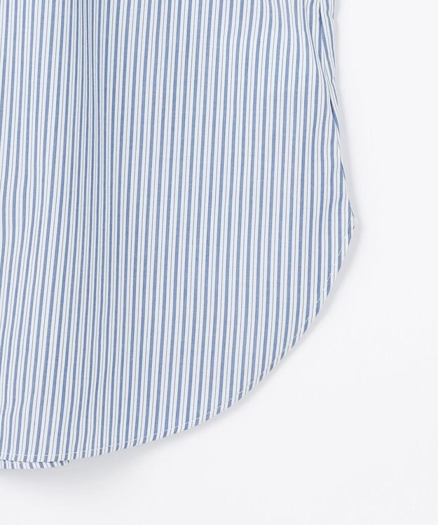 ANY L エニィファンクションハイネックブラウス ブルーストライプ