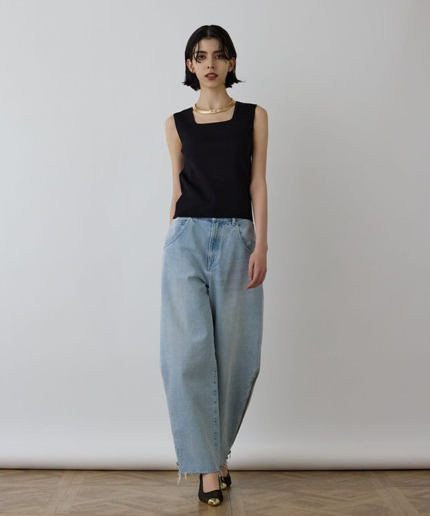 GRACE CONTINENTAL ブライトニットノースリーブ ブラック