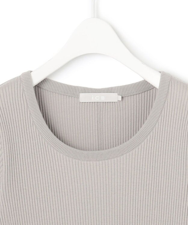 ICB L 【洗える】４×２リブ プルオーバー ライトグレー系