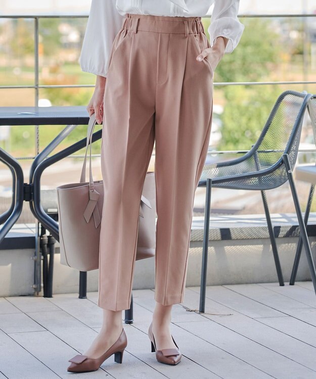 Tiaclasse 【小倉優子さん着用・洗える】カラーテーパードパンツ ピンク