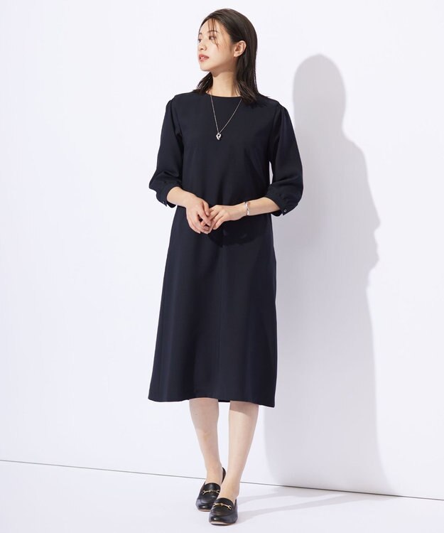 J.PRESS LADIES L 【WEB限定カラーあり・洗える】RELAXIONツイル ワンピース ネイビー系