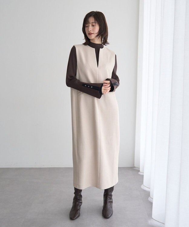 YECCA VECCA キーネックジャンスカ Light Beige