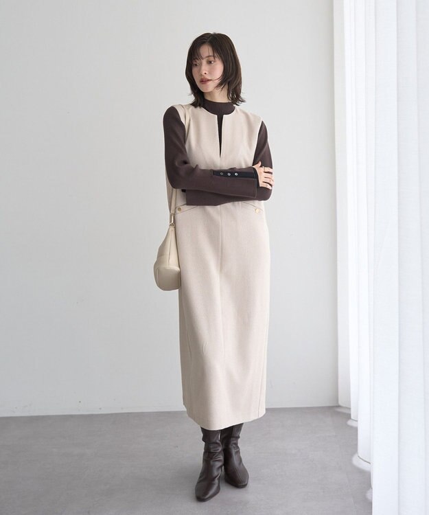 YECCA VECCA キーネックジャンスカ Light Beige