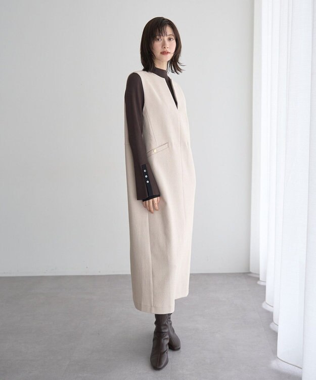 YECCA VECCA キーネックジャンスカ Light Beige