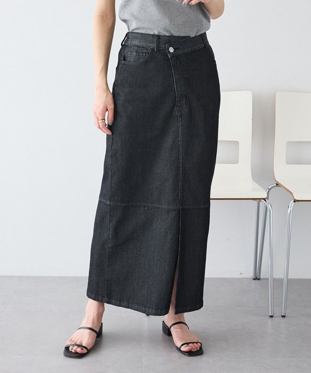 CRAFT STANDARD BOUTIQUE アシンメトリーデニムスカート Black
