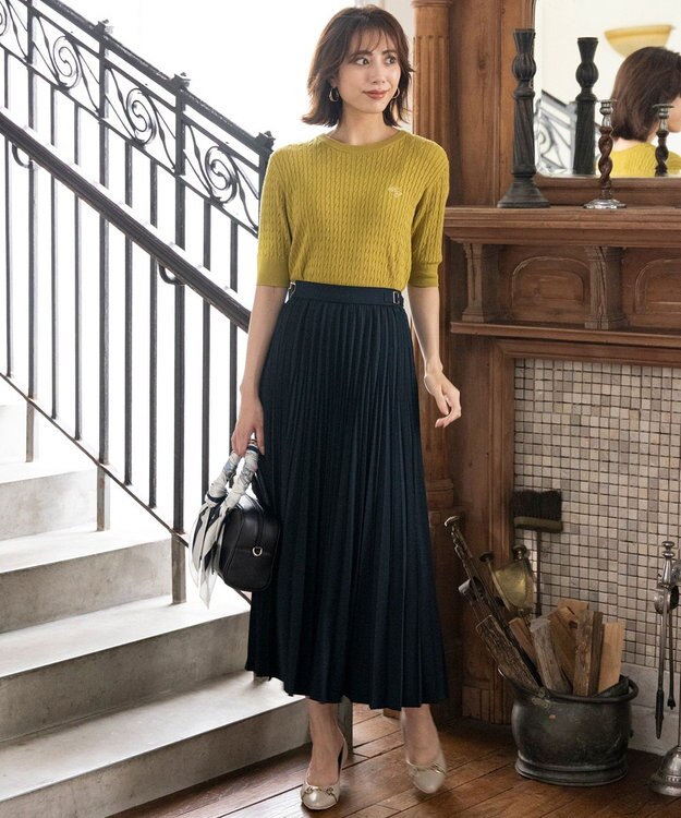 ANY SIS ケーブルニット プルオーバー シトラスイエロー