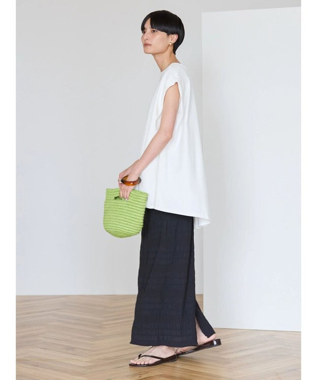 AMERICAN HOLIC 接触冷感フレンチスリーブカットチュニック Off White