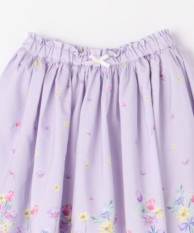 ANY KIDS フラワー ブーケ プリント スカパン ラベンダー系