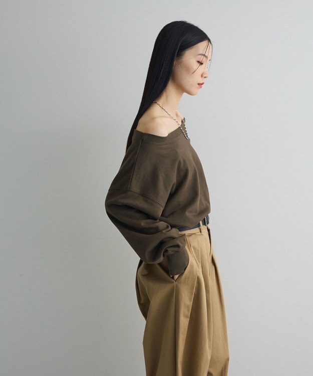 Green Parks オフショルスウェット Brown
