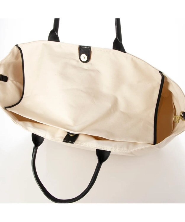 UNBILLION perche パラフィンキャンバス2wayボストントート アイボリーブラック