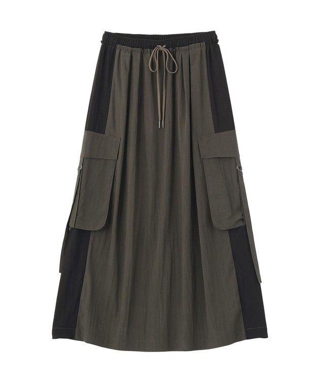 YECCA VECCA 【UVカット/接触冷感/遮熱】COOLカーゴロングスカート Charcoal Gray