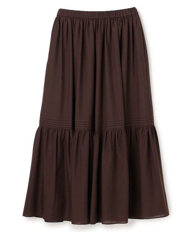 UNFILO エアリー ギャザースカート ブラウン