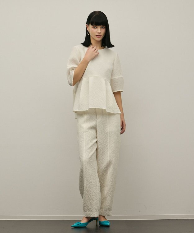 GRACE CONTINENTAL オーガンジージャガードトップ キナリ