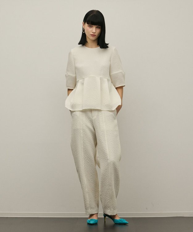 GRACE CONTINENTAL オーガンジージャガードトップ キナリ