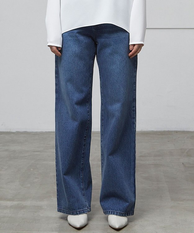 BEIGE， 【洗える】VICTOR / ワイドデニムパンツ Indigo