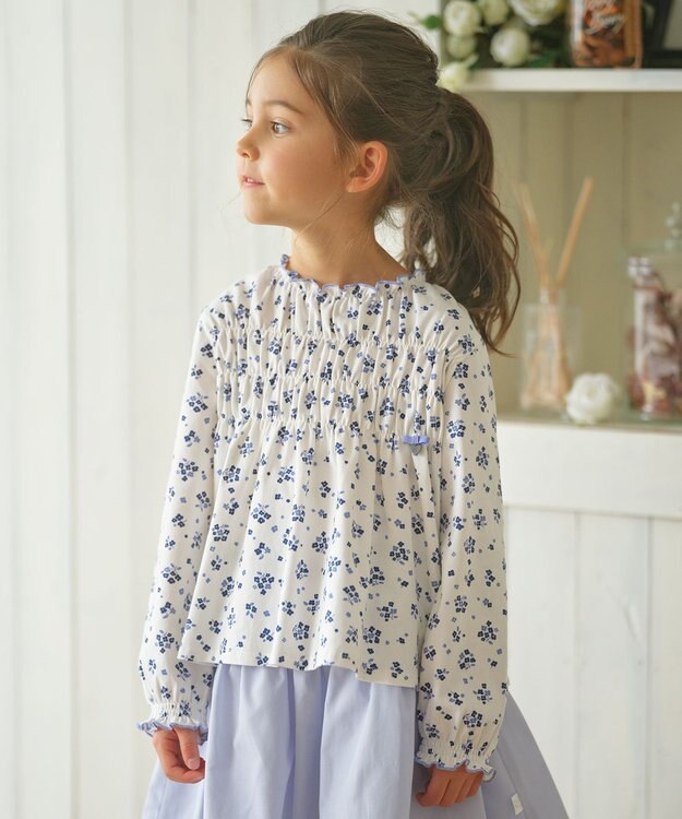 組曲 KIDS 【110-140cm】シャーリングブラウス Tシャツ フラワーブーケ系5