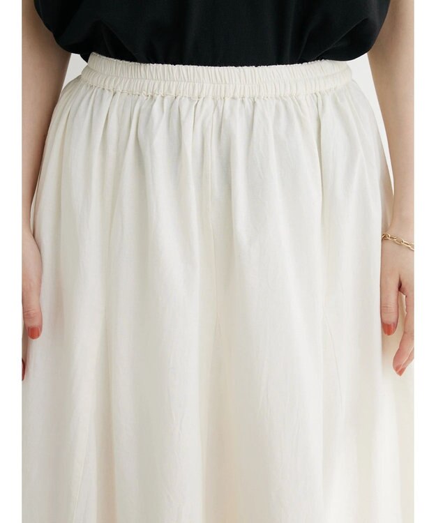 Green Parks Ｉ　切替ギャザーロングスカート Off White
