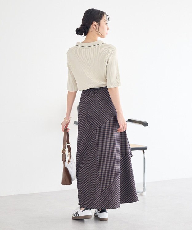 earth music&ecology ラインカラーポロニット ブラック