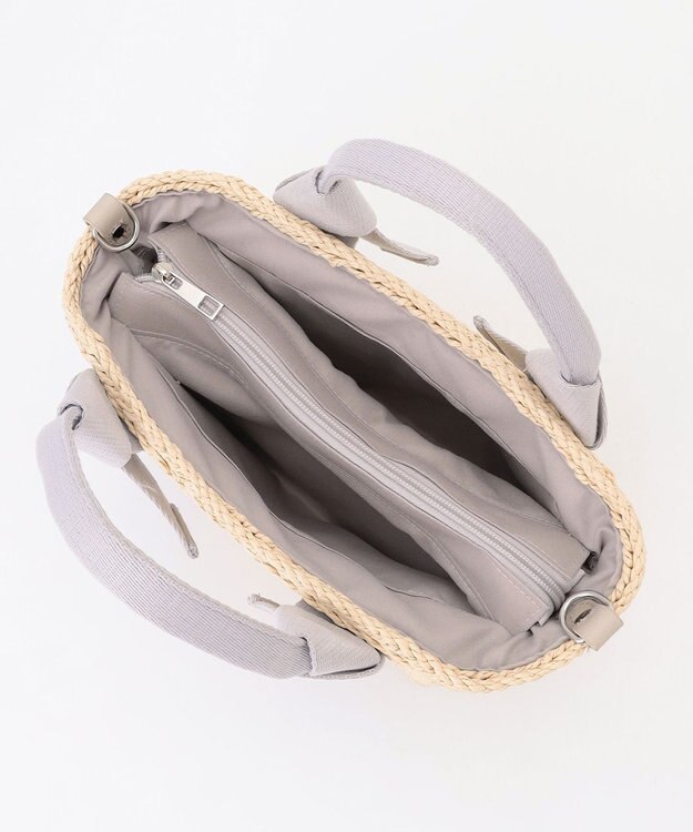 LA BAGAGERIE 【MONICA】リボンハンドル2WAYかごバッグ ライトグレー