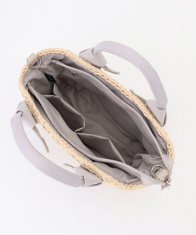 LA BAGAGERIE 【MONICA】リボンハンドル2WAYかごバッグ ライトグレー