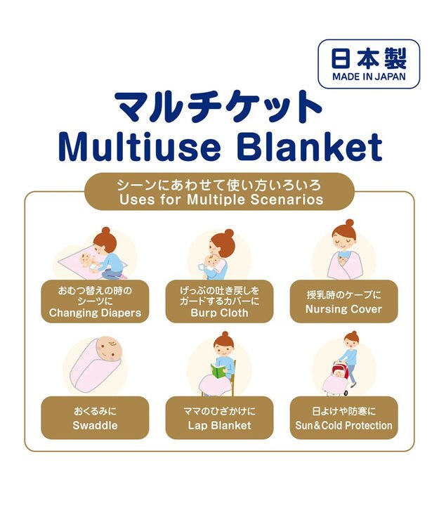 MIKI HOUSE HOT BISCUITS 二重織ガーゼ　マルチケット マルチカラー